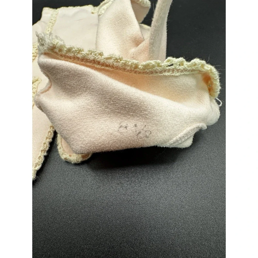Vintage Max‎ Mayer's Gloves Pink With Lace - Size 8 1/2